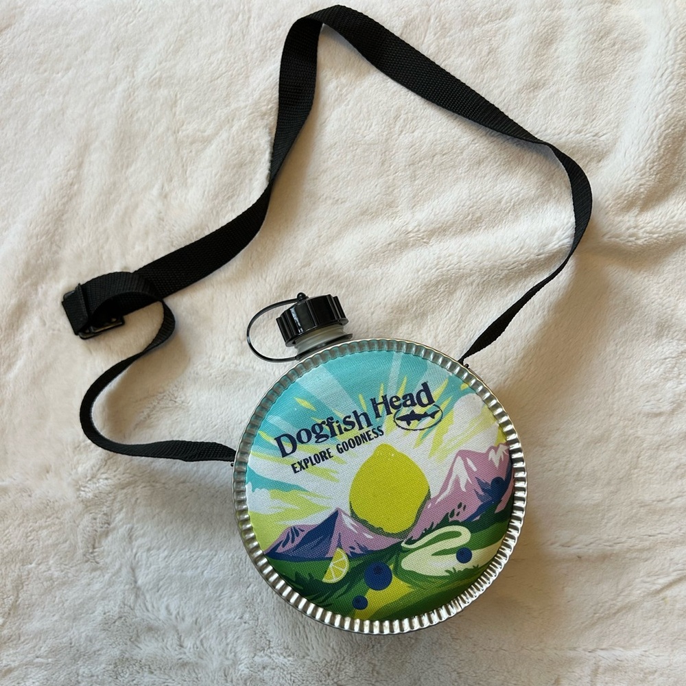 Dogfish Head Stainless Canteen Double Sided with Strap- Never Used